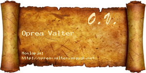 Oprea Valter névjegykártya
